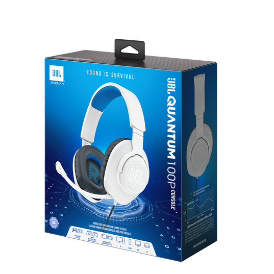JBL Quantum 100P Console - White - Wired over-ear gaming headset with a detachable mic - Detailshot 15